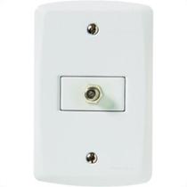 Conjunto Tramontina Lux 4X2 Branco Com Placa (1 Tomada Tv)