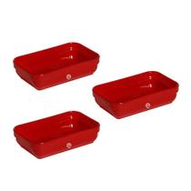 Conjunto Travessa Cheff Masterchef 250Ml 3Un Vermelho - Vemplast