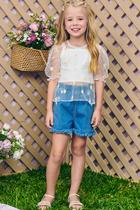 Conjunto Tres Peças Blusa + Top +Shorts Infanti 66402