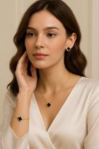 Conjunto Trevo banhado a ouro 18k