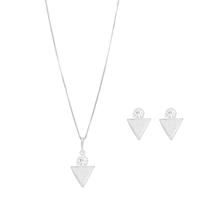 Conjunto Triângulo com Zircônias em Prata 925 - PL23872