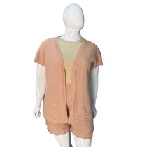 Conjunto Trico Modal Shorts Kimono Plus Size Tam Exg G1 G2 LANÇAMENTO