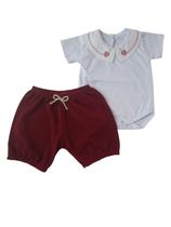 Conjunto Tricô Shorts e Body Príncipe e Princesa