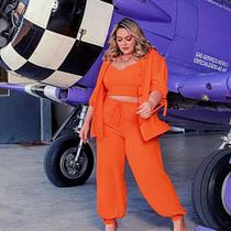 Conjunto Trijunto Feminino 3 Peças Camisa Top Calça Joguer tamanho 44 Conjunto Trijunto Feminino 3 Peças Camisa Top Calça Joguer tamanho 44