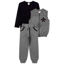 Conjunto Trijunto Infantil Menino Inverno Colete+calça+camis Conjunto Trijunto Infantil Menino Inverno Colete+calça+camis