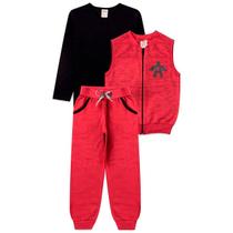 Conjunto Trijunto Infantil Menino Inverno Colete+calça+camis