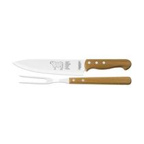 Conjunto trinchante churrasco dynamic 2 peças com lâminas em aço inox e cabos de madeira - Tramontina Conjunto trinchante churrasco dynamic 2 peças com lâminas em aço inox e cabos de madeira - Tramontina