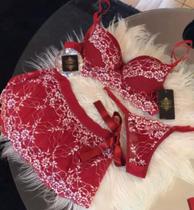 Conjunto Trio Tulipa Vermelho e Branco