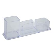 CONJUNTO TRIPLO MENNO 2881 Cristal (Porta Lápis/Clips/Cartão) CONJUNTO TRIPLO MENNO 2881 Cristal (Porta Lápis/Clips/Cartão)