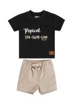 Conjunto Tropical com Camiseta e Bermuda para Bebê Menino Quimby