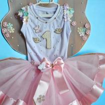 Conjunto tutu tema Jardim Encantado