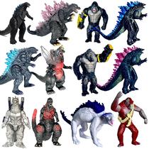 Conjunto TWCare de 12 bonecos de ação Godzilla x Kong: The New Empire, Dinosaur Dragon Toys, luvas Evolved Basic Exquisite Battle Roar B.E.A.S.T., pacote de coberturas de bolo Shimo Frost Bite Mecha King Ghidorah