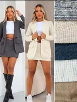 Conjunto Tweed Shorts Saia e Blazer Conjunto Tweed Shorts Saia e Blazer