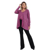 Conjunto Twin Set Cardigan com Regata frio leve
