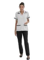Conjunto Uniforme Algodão Jaleco com Calça Copeira, Faxineira, Doméstica Tamanho:EXGCor:Preto Conjunto Uniforme Algodão Jaleco com Calça Copeira, Faxineira, Doméstica Tamanho:EXGCor:Preto