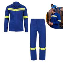 Conjunto Uniforme EPI Faixa Refletiva Nr10 Segurança do Trabalho Obra Construção Mecanico Serviço Eletricista