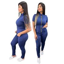 Conjunto uniformes estetica-recepçao-hospitalar estica com ziper