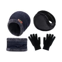 Conjunto Unissex De Gorro, Cachecol, Luvas E Protetor De Orelha Para Inverno Quente E Grosso, Estilo