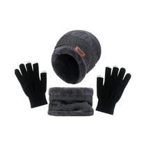 Conjunto Unissex De Gorro, Cachecol, Luvas E Protetor De Orelha Para Inverno Quente E Grosso, Estilo