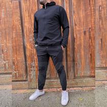 Conjunto Unissex Liso Preto Elastano Calça Corta Vento Pronta Entrega Conjunto Unissex Liso Preto Elastano Calça Corta Vento Pronta Entrega