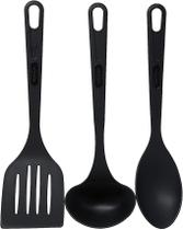 Conjunto Utensílios Colher, Concha e Espátula - Nylon - Preto Brinox Conjunto Utensílios Colher, Concha e Espátula - Nylon - Preto Brinox