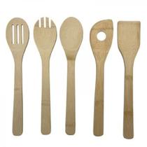 Conjunto Utensilios com 5 Peças de Bambu - Casual Home Conjunto Utensilios com 5 Peças de Bambu - Casual Home