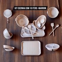 Conjunto Utensílios de Cozinha 10 Peças Peneira Bandeja Espátula Marmita Saladeira Conjunto Utensílios de Cozinha 10 Peças Peneira Bandeja Espátula Marmita Saladeira