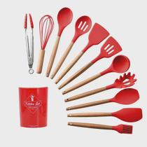 Conjunto Utensílios de Cozinha 12 Peças Vermelho Silicone Conjunto Utensílios de Cozinha 12 Peças Vermelho Silicone