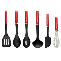 Conjunto Utensílios De Cozinha 6 Pçs Vermelho Kitchenaid