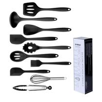 Conjunto Utensílios De Cozinha De Silicone 10 Peças - Preto - Mhr
