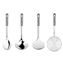 Conjunto Utensílios De Cozinha Inox Talheres Servir 4 Peças