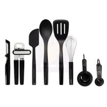 Conjunto Utensílios de Cozinha Preto 15 Peças KitchenAid Conjunto Utensílios de Cozinha Preto 15 Peças KitchenAid
