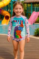Conjunto UV Infantil Menina Proteção Solar 50+ Bolo Fofo