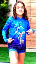 Conjunto UV Infantil Menino Proteção Solar 50+ Sonic