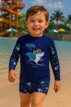 Conjunto UV Infantil Menino Proteção Solar 50+ Tubarão Cool