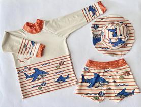 conjunto UV infantil tubarão