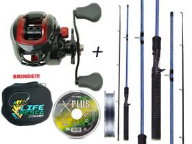 Conjunto Vara 1,80m 15Kg + Carretilha + Linha Multifilamento (Ref. 27)