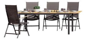 Conjunto Varanda 5 Pecas Eucalipto Preto - Mesa E 4 Cadeiras