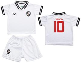 Conjunto Vasco Uniforme Infantil Branco - Torcida Baby Conjunto Vasco Uniforme Infantil Branco - Torcida Baby