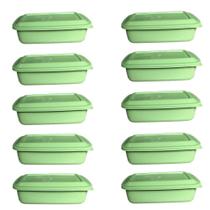 Conjunto vasilhas plásticas Retangular Verde kit 10 unidades