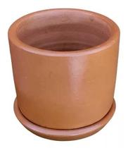 Conjunto Vaso De Barro Para Plantas Mini Cilindro N4 C/prato - meu vaso de barro