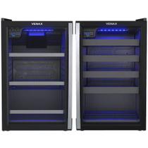 Conjunto Venax Cervejeira Blue E Adega Piubella 100 Litros preto fosco Porta Invertida 110V