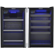 Conjunto Venax Cervejeira Blue E Adega Piubella Preto Fosco Porta Invertida 110V