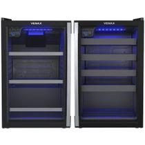 Conjunto Venax Cervejeira Blue Light E Adega Piubella Preto Fosco Porta Invertida 110V