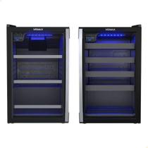 Conjunto Venax Cervejeira Blue Light E Adega Piubella Preto Fosco Porta Invertida 220V