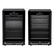 Conjunto Venax Cervejeira e Adega Porta Invertida Touch Top Light-In 100 Litros preto fosco 127V
