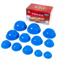 Conjunto Ventosaterapia De Silicone 12 Peças Massagem Vácuo