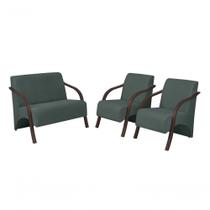 Conjunto Vênus 1 Namoradeira 2 Poltronas De 1 Lugar Escritório D Salla Suede