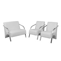 Conjunto Vênus 2 Poltronas de 1 Lugar e 1 de 2 Lugares Braço Alumínio DSalla Tecido Sintético Conjunto Vênus 2 Poltronas de 1 Lugar e 1 de 2 Lugares Braço Alumínio DSalla Tecido Sintético