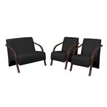 Conjunto Vênus Braço Madeira material sintético Preto